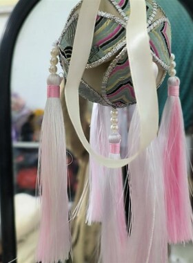 广西绣球壮乡壮锦信物结婚纪念成品纯手工编织工艺品中式(8公分)
