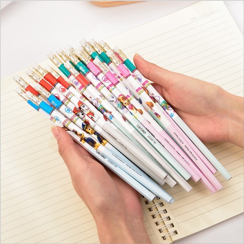 Deli 12 pcs HB standard pencils cute cartoon paw patrol woo-图0