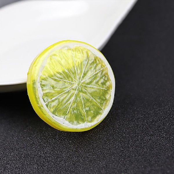 极速6PCS Mini Artificial Fruit Simulation Lemon Slices Fake - 图1