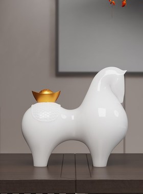 国风马上有钱桌面摆件新中式酒柜博古架乔迁客厅送领导办公室礼品