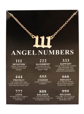 推荐New Trendy Fashion Alloy Gold Color Lucky Angel Numbers