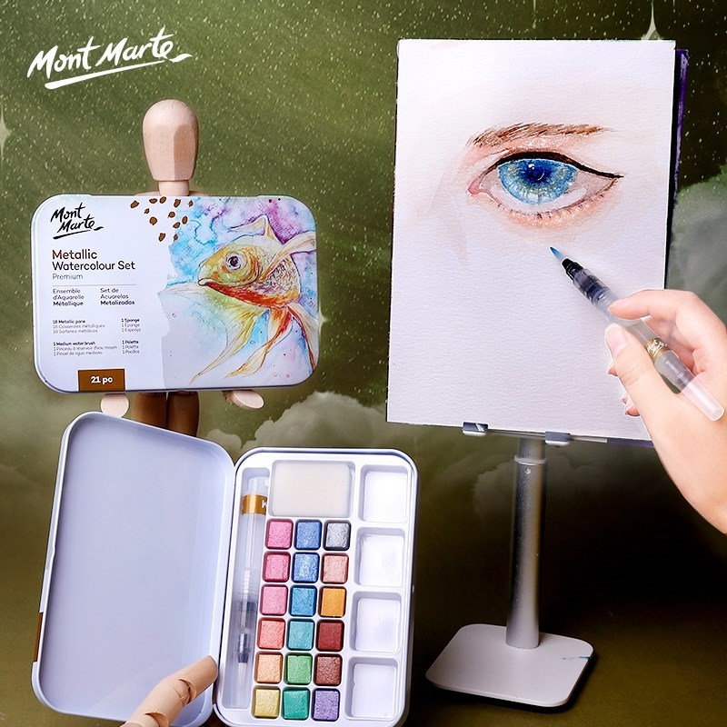 速发Metal Watercolor Paint Solid Aquarelle Watercolor Montma - 图0