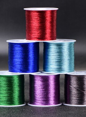 工厂销3股彩金线金m银股线红diy编织手链线绳手工金丝线拉环线缠