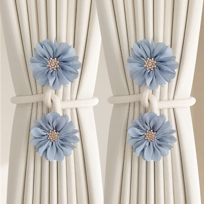简约窗帘绑带一对装o轻奢纱帘捆绑带创意花朵扣环束带配饰点缀,淘宝优惠券,粉丝福利购,淘宝优惠卷