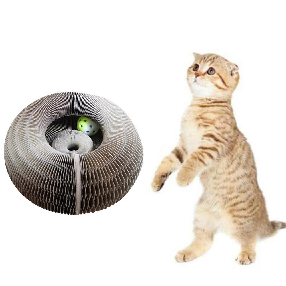 极速aw Cat Climbing Frame Round Corrugated Cats Interactive-图3