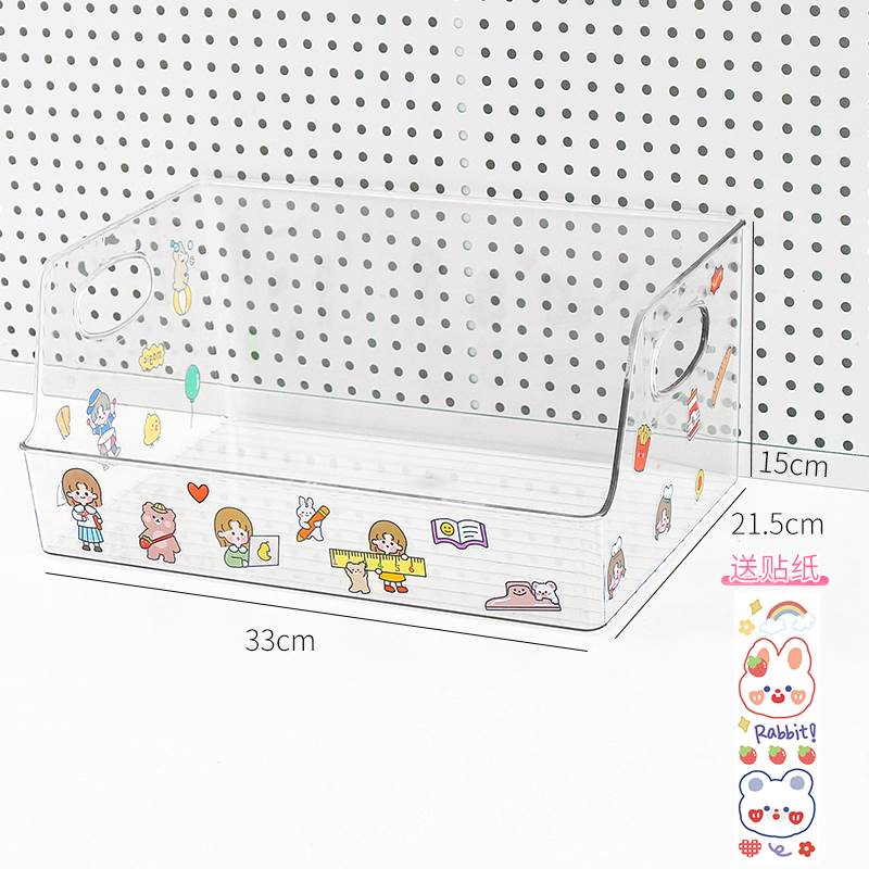 新品ins风桌面亚克力透明书立架学生女K课桌书本收纳盒文件架整理 - 图0
