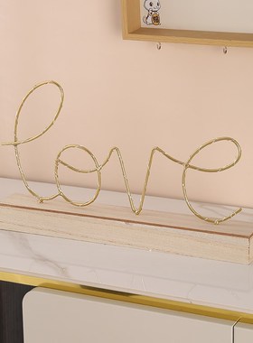 北欧创意灯摆件房间卧室字母夜灯装饰品客厅电视柜酒柜个性小摆设