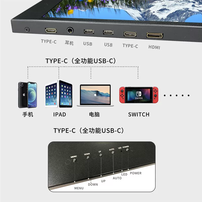 Handheld LCD display, screen, touch laptop, 12.5 inch