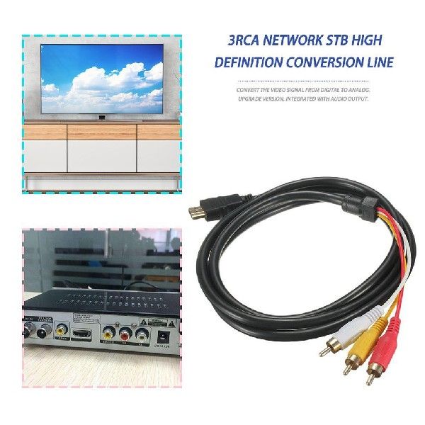 Aeeta 1.5m1080F HDTV Male to 3 RCA Audio Video PV Cab - 图0