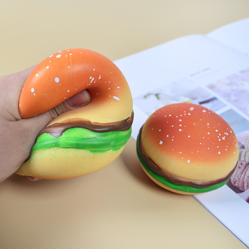 网红Burger Sress Ball 3D Squishy Hamburger Fidget Toys Silic - 图1