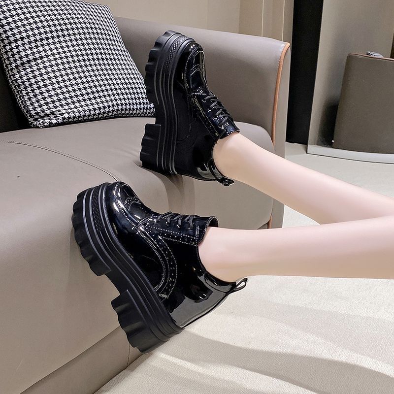 30313233小码厚底内增高跟松糕鞋女秋季新款系带英伦风复古单鞋,淘宝优惠券,粉丝福利购,淘宝优惠卷