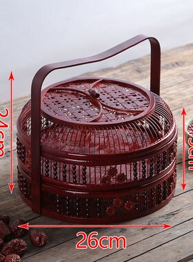 竹编食盒提篮鸡蛋篮水果v篮竹制品月饼篮结婚礼篮拜拜篮收纳盒