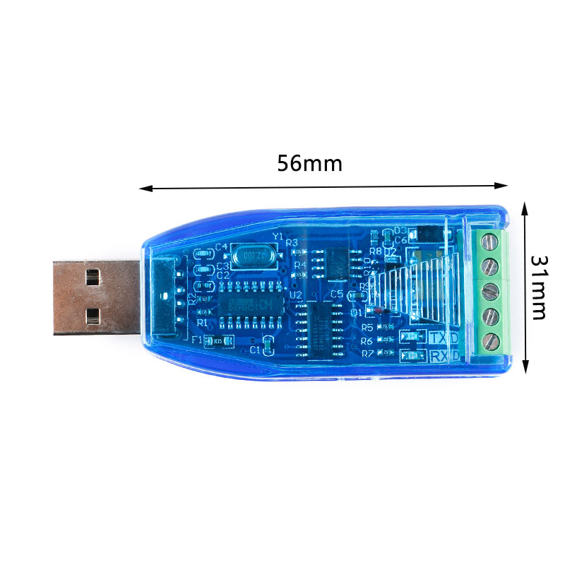 新款工业级USB转RS485通讯模块双向半双工串口线转换TVS防护ZK-U/ - 图2