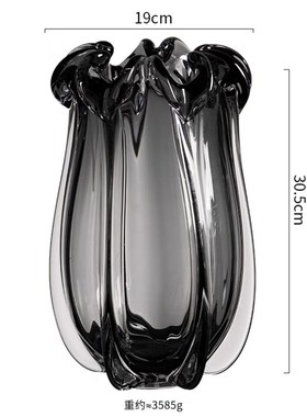 餐桌现代奢透明风格插花ins摆件简约客厅玻璃养干花水北欧轻花瓶