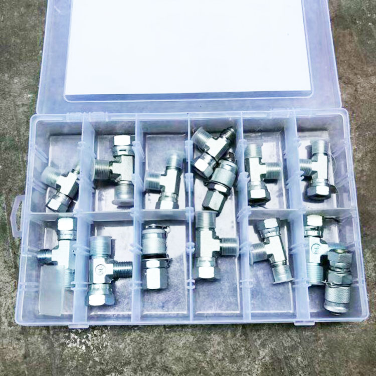 便携式检测液压挖掘机测压表盒测试表液压泵压力表套装三通接头