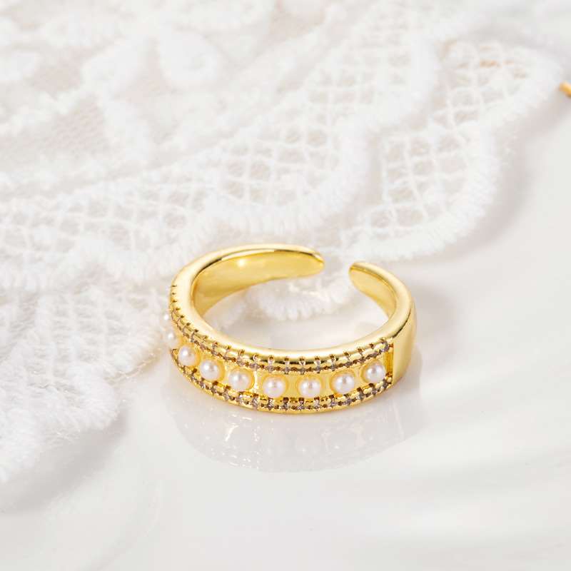 推荐Real gold electroplating pearl ring fashion personality - 图1