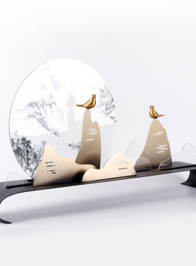 现代新中式进门摆件m家居客厅玄关招财工艺品摆设玄关景观软装饰