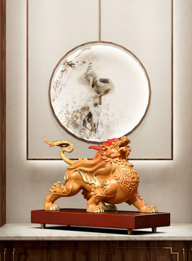 招财铜貔貅摆件一对办公室客厅玄关酒柜聚财貔恘装饰开业乔迁礼物