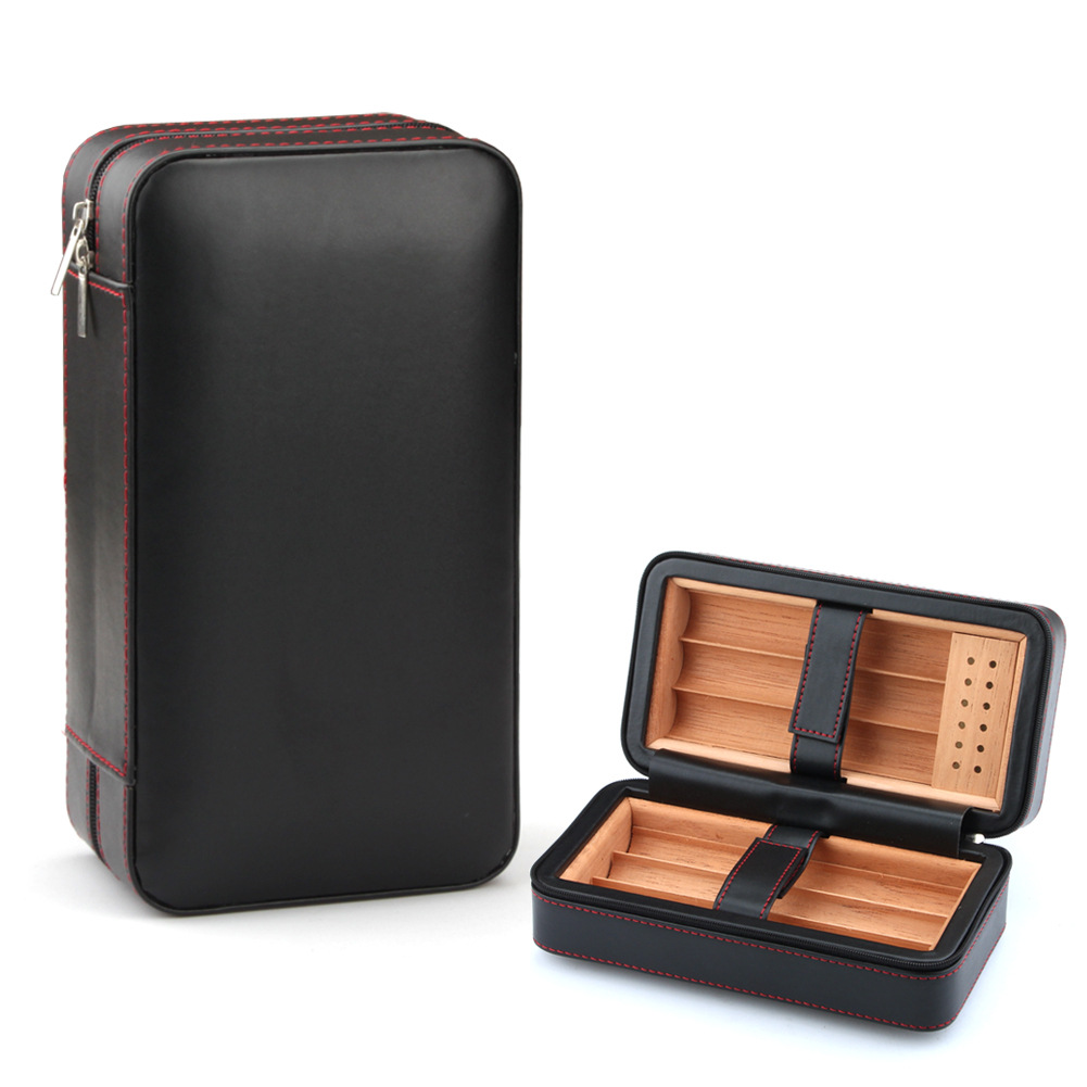 极速Leather Cigar box portable cigar holster Cigar humidor - 图3