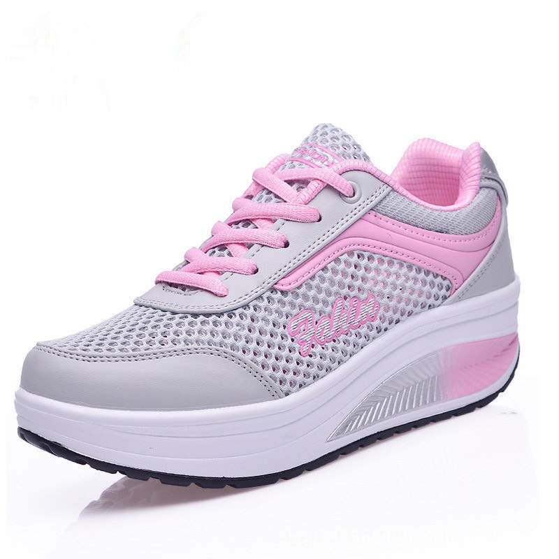 推荐Platform Sneakers For Women Mesh Sports Shoes Lady Blue-图2