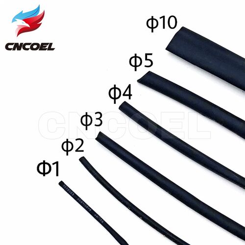 5M/lot Black heat shrink tube 21 1/2/3/4/5/10mm Diameter he - 图0