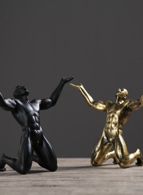 北欧现代简约呐喊人物桌面摆件家居创意客厅N电视柜玄关软装装饰