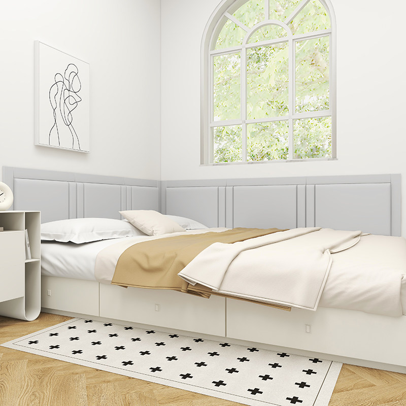 科技布榻榻米软包墙围炕围子防撞软包背景靠背床头板软包墙贴自粘,淘宝优惠券,粉丝福利购,淘宝优惠卷