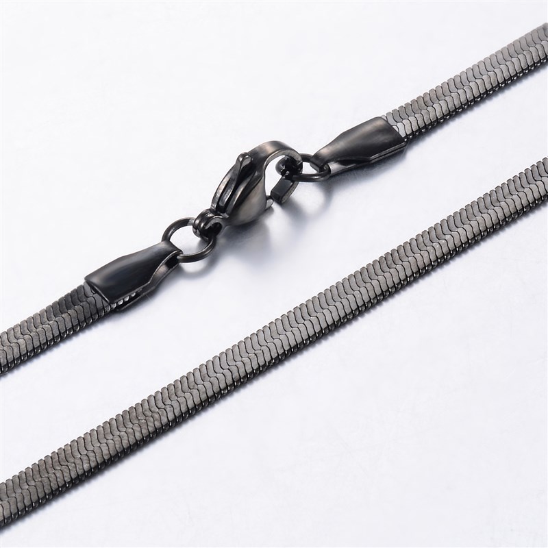 速发2/3/4/5mm Stainless Steel Flat Blade Chain Necklace Fash-图3