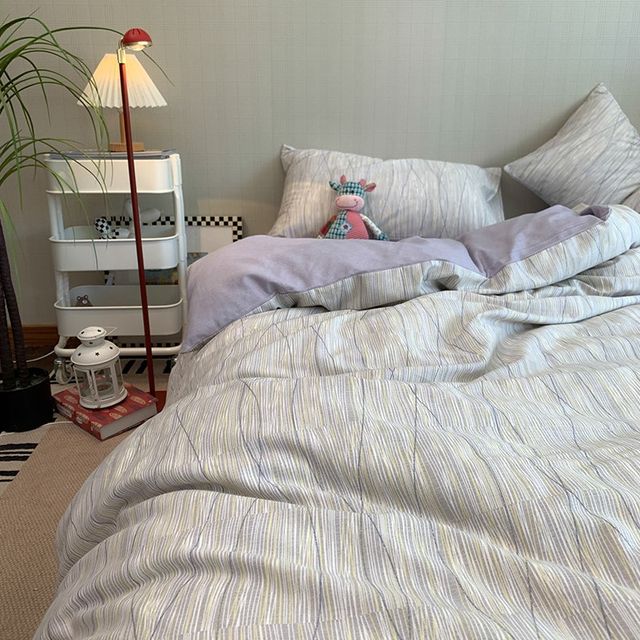 Simple and grinding four-piece set cotton sheets and quilt covers single quilt covers M room bedding covers three-piece set bedding