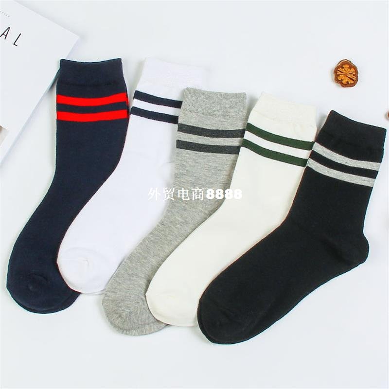 极速Men Socks Combed Cotton Stripes Casual Deodorant Sweat F - 图1