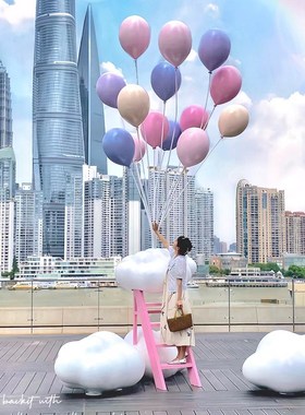 网红告白气球云朵雕塑户外海边民宿造景拍照打卡引流道具装饰摆件