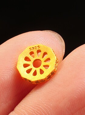 新品老金s925足银镀金钻石隔片隔珠垫片算盘散珠手串手链配件文玩