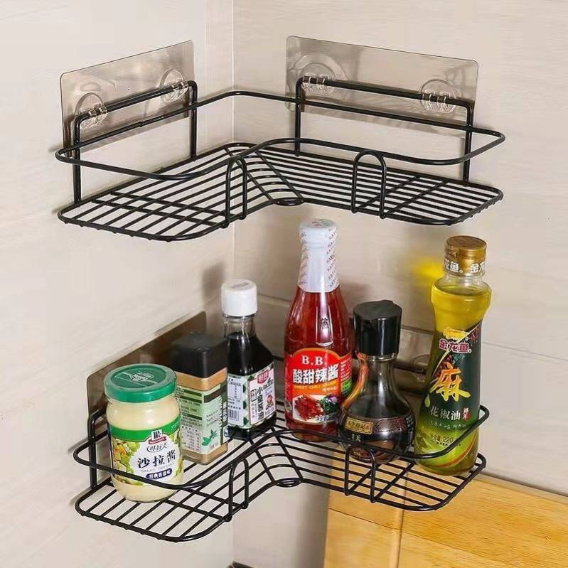 推荐Kitchen Shelf Bathroom Accessories Punch Free Corner Rac-图3