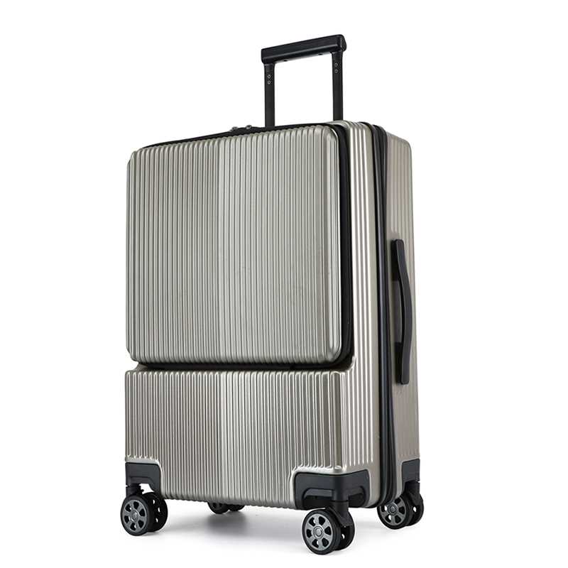高档商务侧开行李箱男女铝框拉杆箱20寸登机箱S24多功能旅行箱-图0