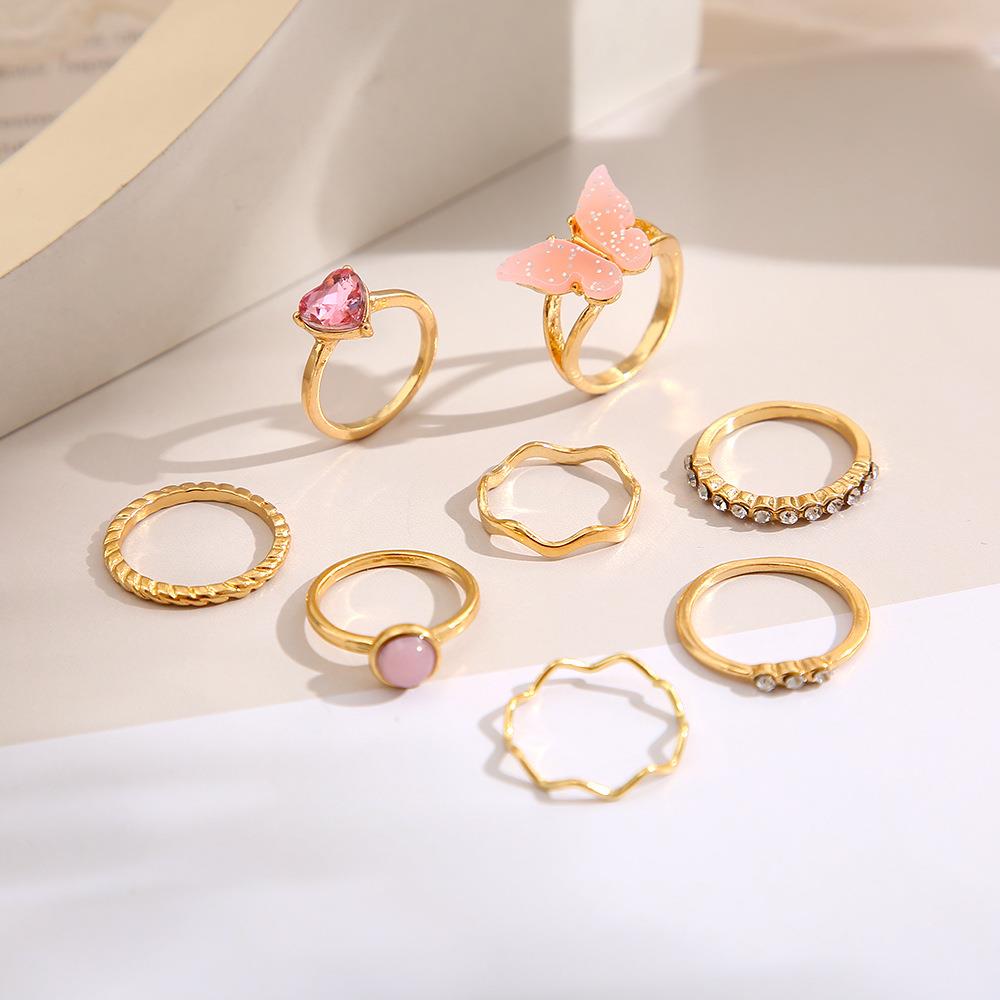 速发Acrylic Butterfly Ring Set 8 pieces 亚克力蝴蝶戒指套装8 - 图2