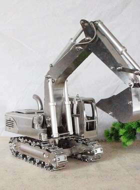 创意不锈钢切割挖掘机挖机模型关节可调节履带可转动礼物家居装饰