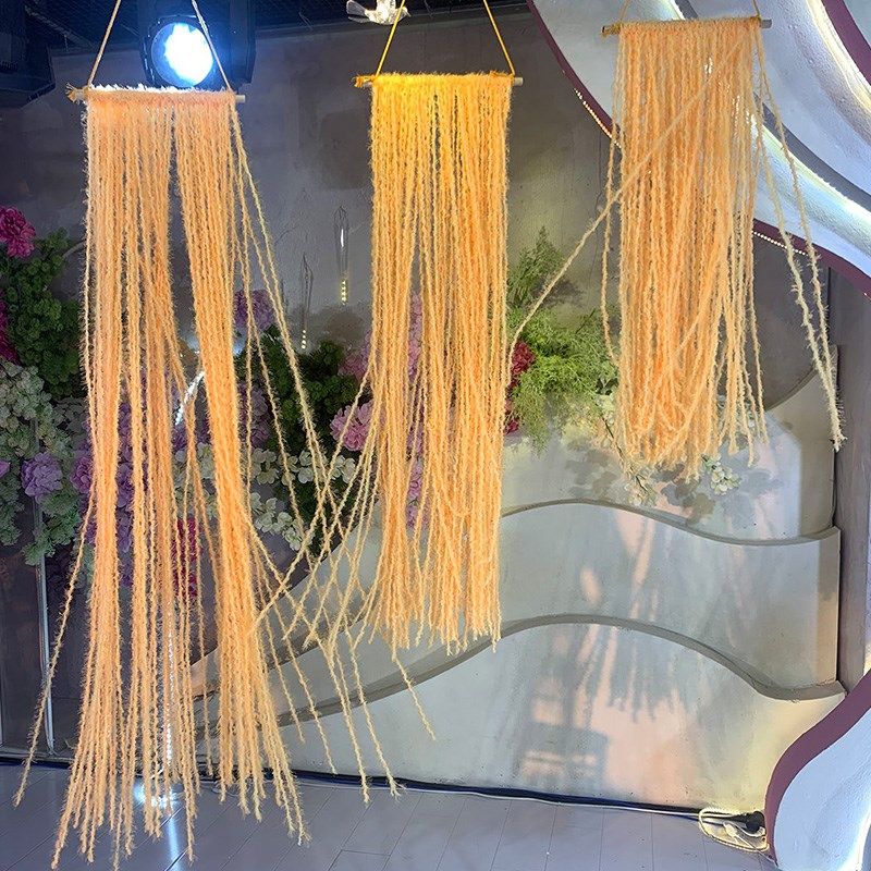 婚礼堂装饰道具毛线流苏线帘彩绳毛线吊顶婚庆舞台背景橱窗布置,淘宝优惠券,粉丝福利购,淘宝优惠卷