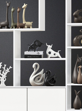 小摆件家居装饰创意客厅电视玻璃酒柜办公室玄关高档轻奢鹿工艺品