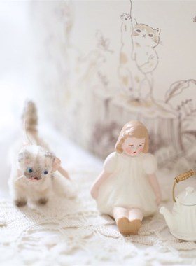 迷你 复古 洋娃娃 摆件 可当娃娃屋装U饰  摆拍道具