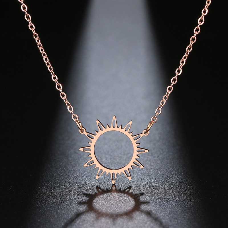 TIFI 316L ltainlessdSteveS Necklace Gol  Circle Irregular - 图0