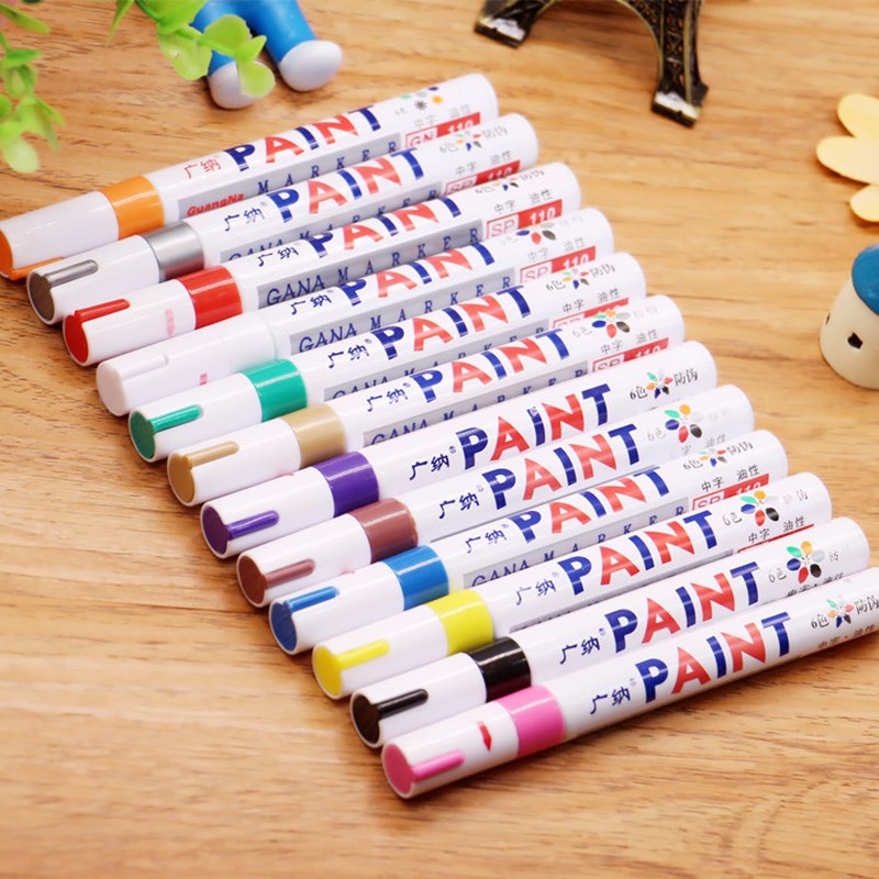 12 Colors Paint Marker Pen Waterproof Car Tyre Tire Paint Pe-图2