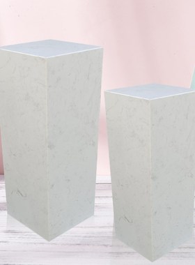 人造雅士白大理石底座基座酒店玄关落地装饰摆件工艺品展示雕塑台