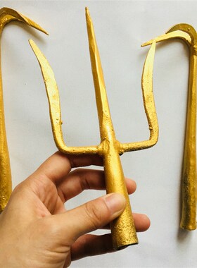 道士法器道家用品 铁勾叉法器架法架上金漆钩叉勾叉幡令旗桃木剑