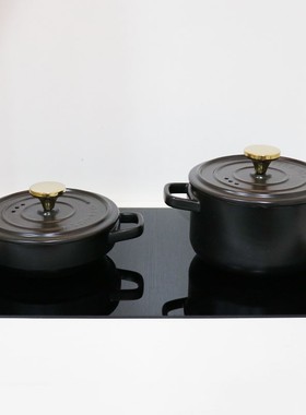 全屋定制橱柜饰品黑色锅平底锅摆件样板房间厨房锅具汤锅组合