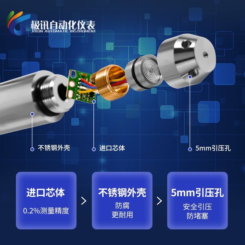 液位变送器4-20ma输出液位计水位显示J控制器投入式液位传感器探-图1