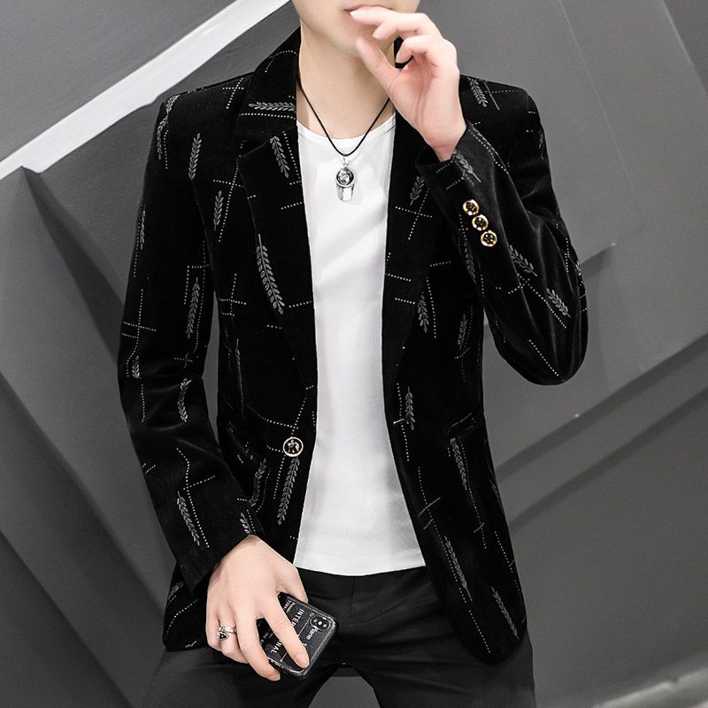 推荐Boutique Blazer Men's British Style Senior Simple Job In - 图1