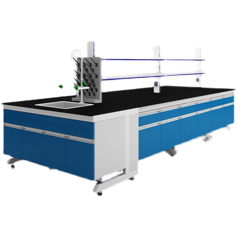 杭州实验室钢木实验台工作台全钢中央台pp边台化验化学桌子试验台 - 图3