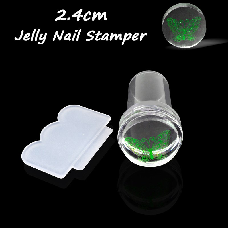 极速2.4cm New Design Pure Clear Jelly Silicone Nail Art Stam - 图0