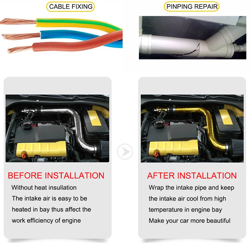 Reflect A Gold Thermal Tape Air Intake Heat Insulation Shie - 图3