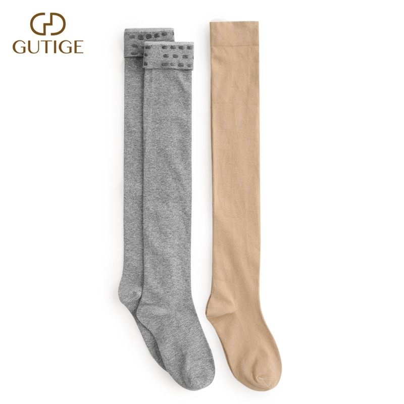2双长筒袜女春秋过膝高弹灰色棉质袜日系学院风防下滑高筒袜子潮,淘宝优惠券,粉丝福利购,淘宝优惠卷